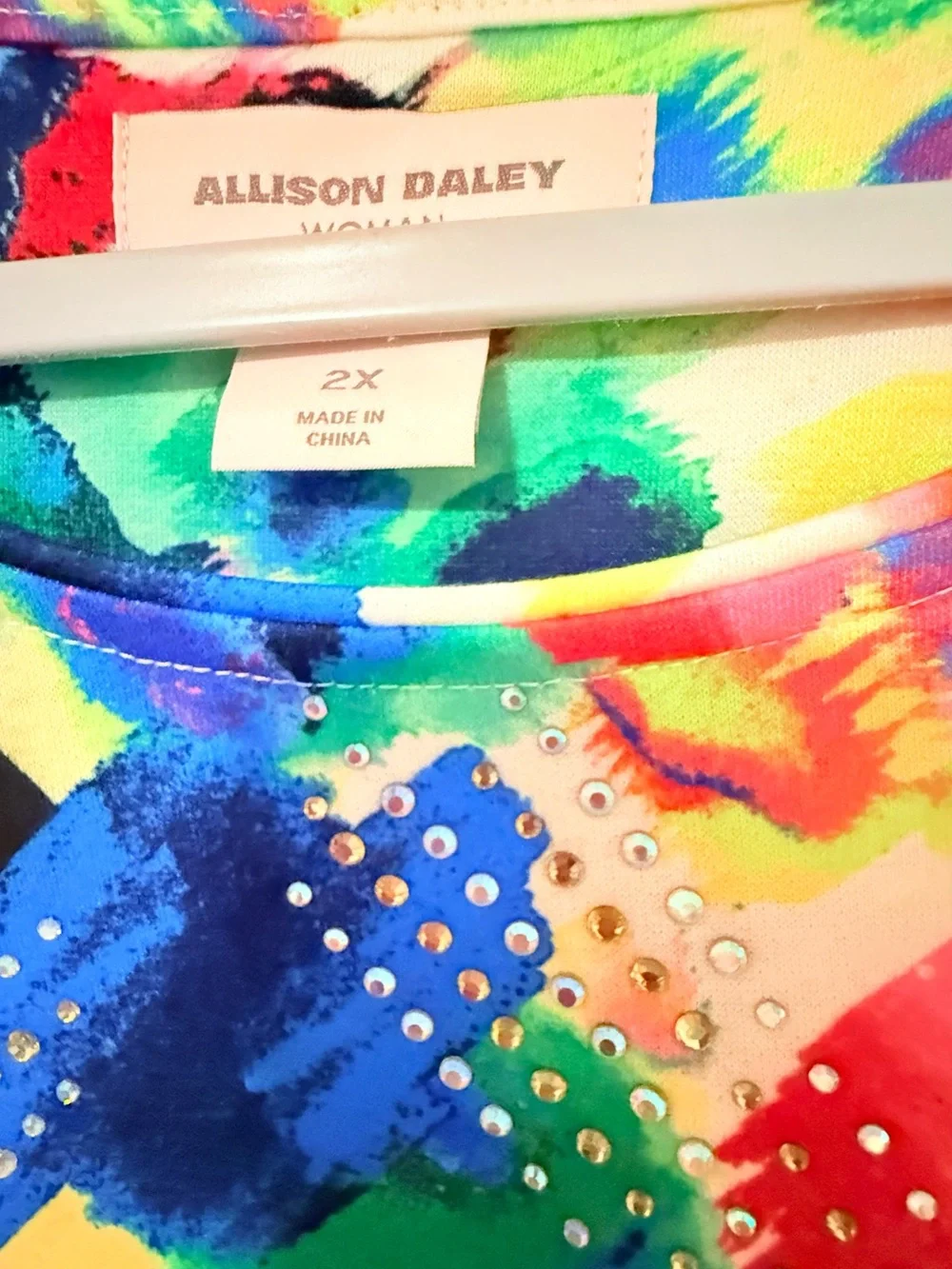 Allison Daley Multicolor Brushstroke Long-Sleeve Top - Picture 5 of 8